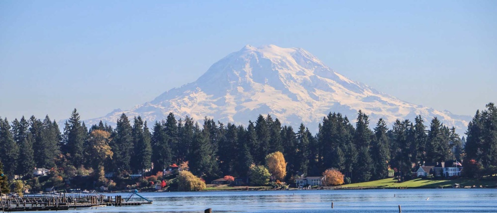 American Lake with Mt Rainier