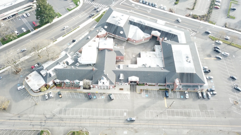 Overhead image of the Lakewood Colonial Center and the street that will be rebuilt into a festival street as part of the Lakewood Colonial Plaza capital project improvement.