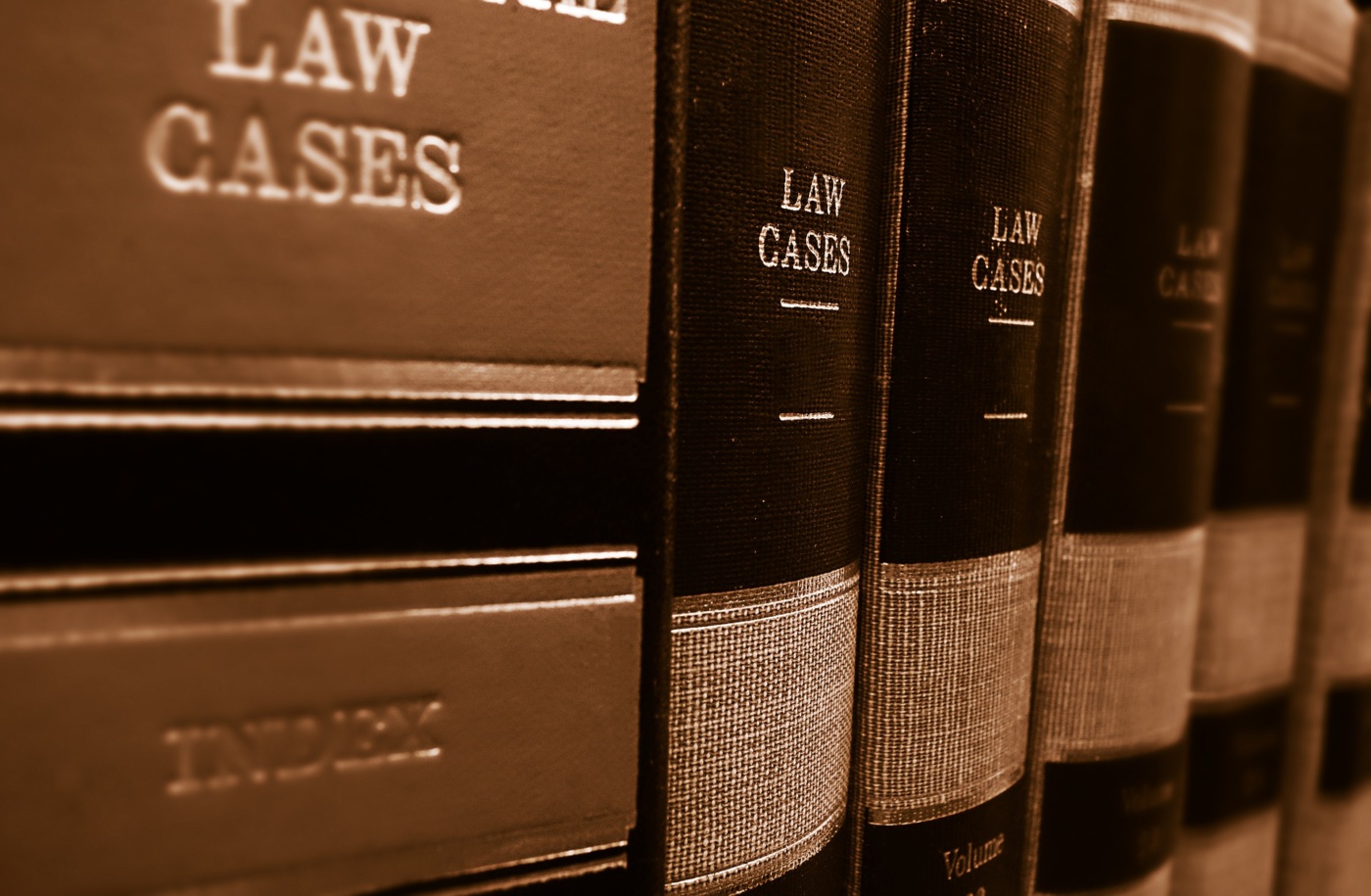 Close up photo of Law Case books