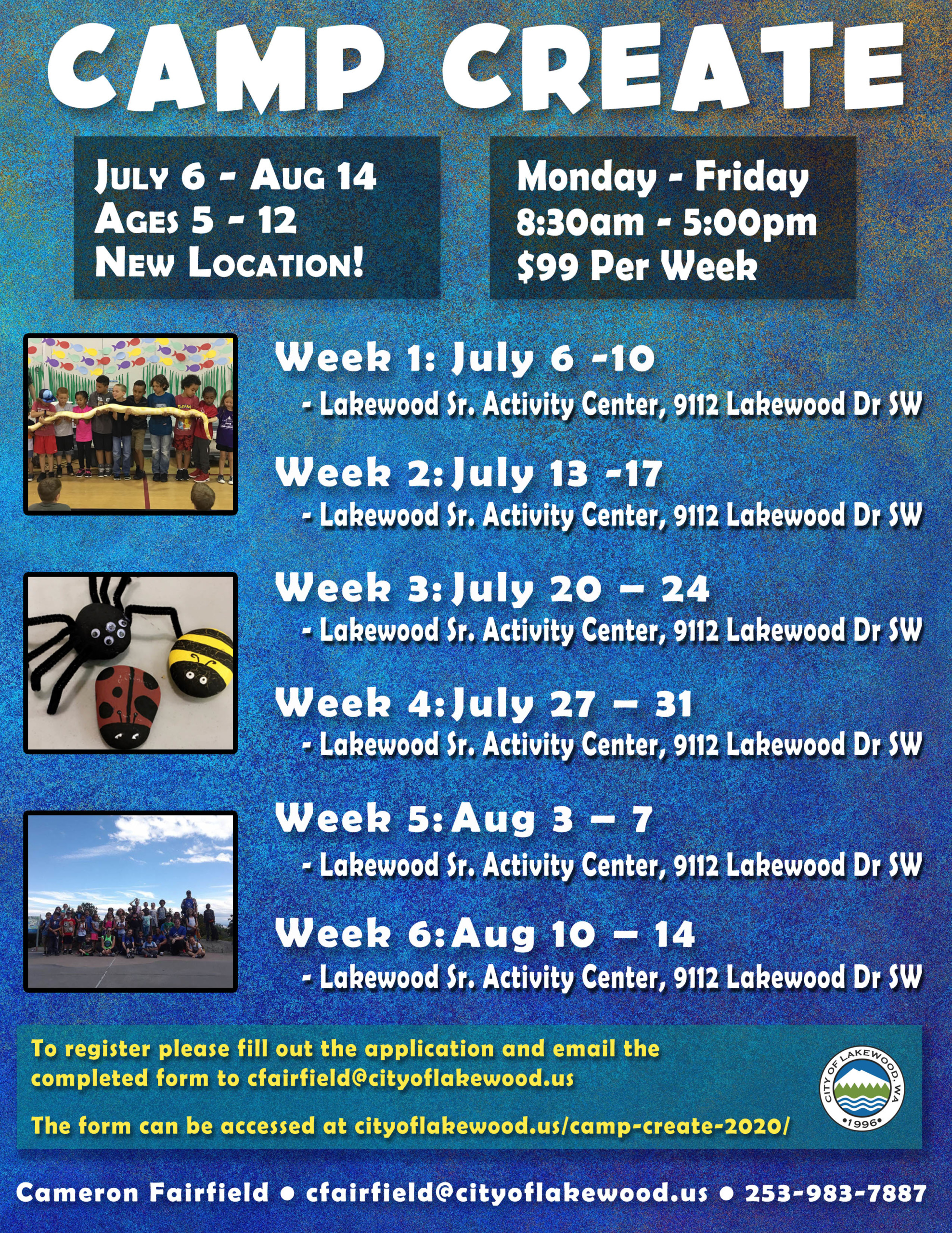 Registration Now Open For Lakewood S Camp Create City Of Lakewood