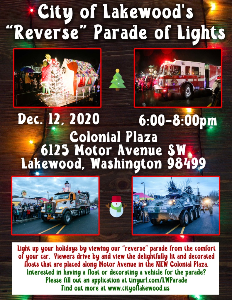 City Of Lakewood Announces 'Reverse' Parade Of Lights Lakewood, WA Patch