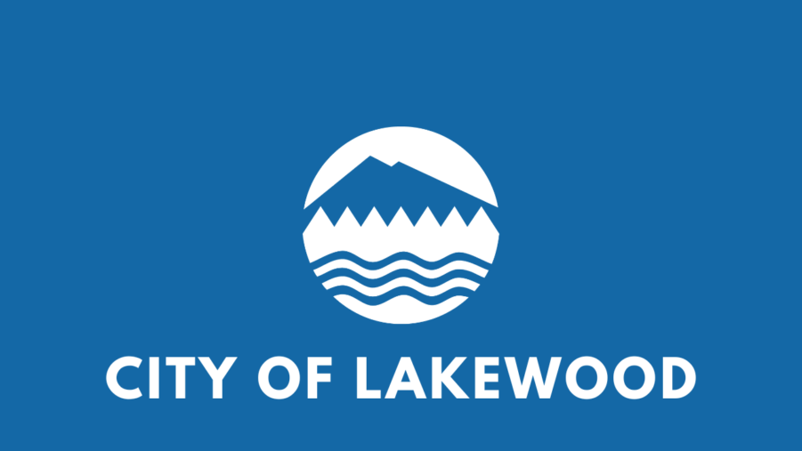 White City of Lakewood text over a blue background with white city logo.