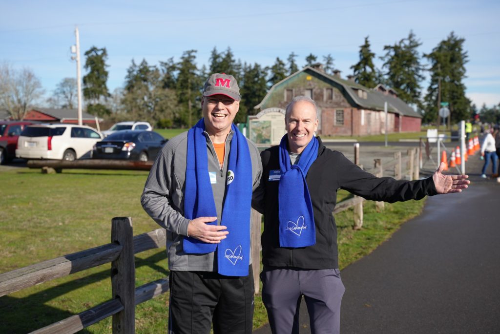 Mayor Jason Whalen and Councilmember Paul Bocchi at the 2023 Welcome Walk in lakewood, WA