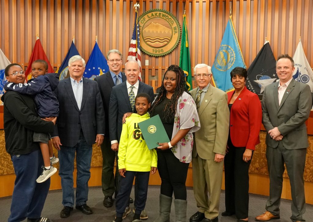 The Lakewood City Council recognized May 12, 2023 as Childcare Providers Appreciation Day and presented the proclamation to a local childcare provider who works with Little Scholars Center.
