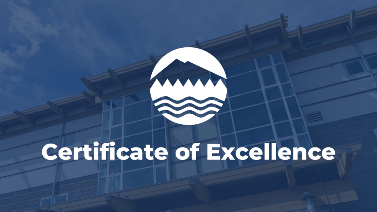 White text over an image of Lakewood City Hall reads "Certificate of Excellence"