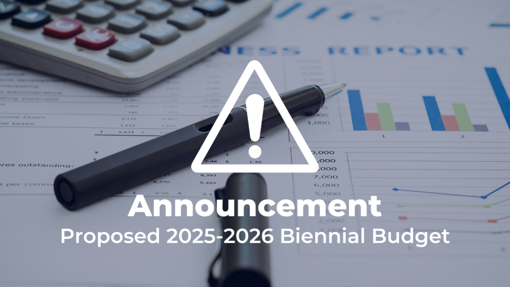 Announcements Proposed 2025-2026 Biennial Budget