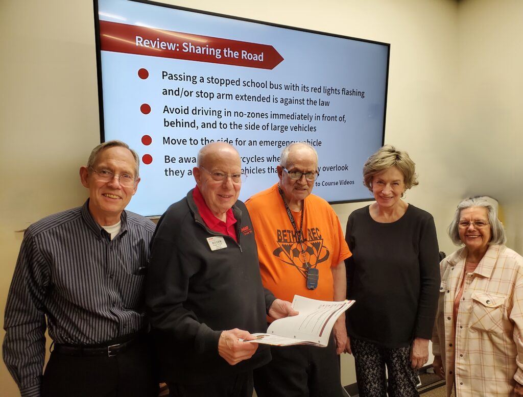 4 seniors at the Safe Driving Course